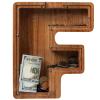 Piggy Bank for Kids Boys Girls, Wooden Large Letter Piggy Bank Alphabet Money Bank with Initial F, Coin Bank Fun Gifts for Birthday, Christmas, Festival, Baby Shower view 2