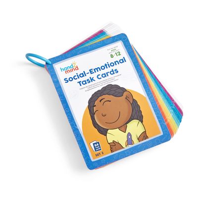 hand2mind Social Emotional Task Cards for Ages 8+, Social Emotional Learning, Play Therapy Toys for Counselors, Social Skills Activities for Kids, Conversation Starters, Emotional Regulation for Kids