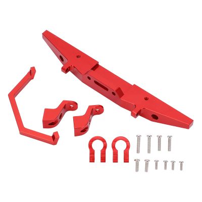 OUKENS RC Car Front Bumper Metal Aluminium Car Defender with Trailer Buckle for MN D90 D91 D96 MN99 MN99S Defender 1/12 RC Car(Red)