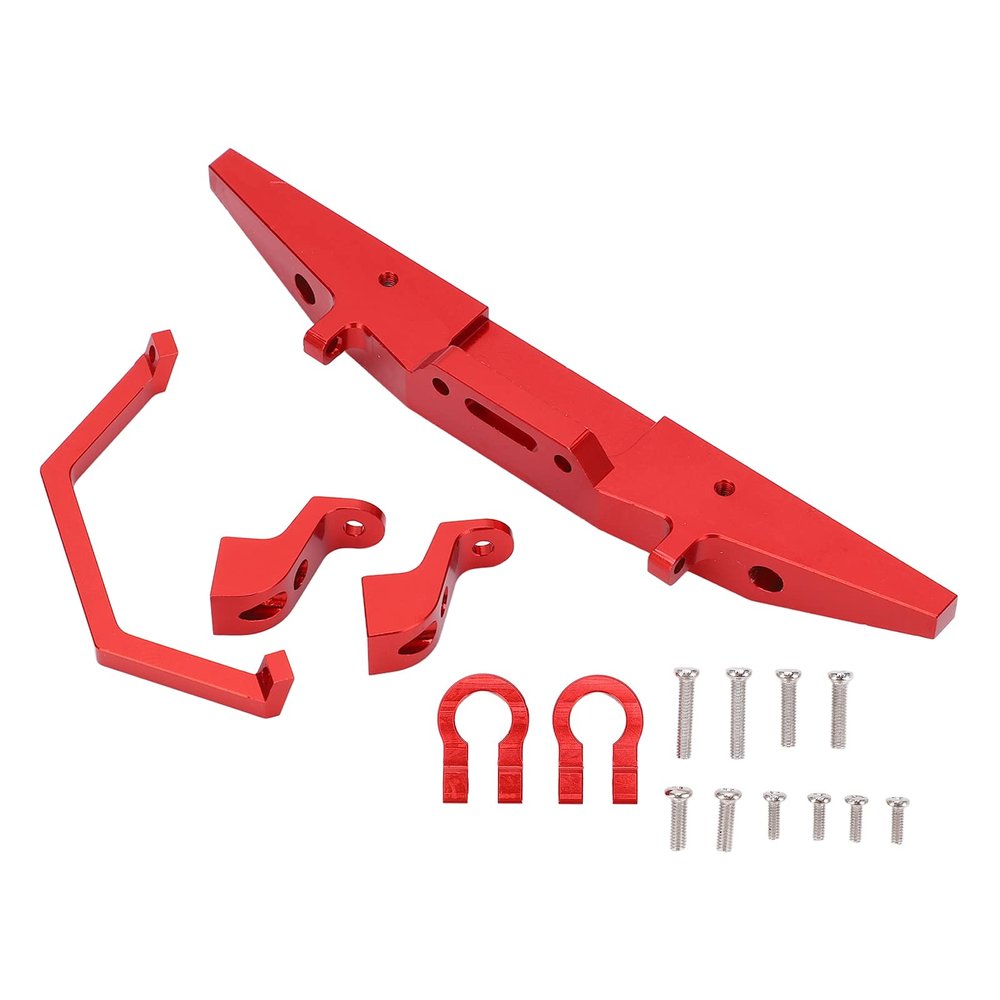 OUKENS RC Car Front Bumper Metal Aluminium Car Defender with Trailer Buckle for MN D90 D91 D96 MN99 MN99S Defender 1/12 RC Car(Red)
