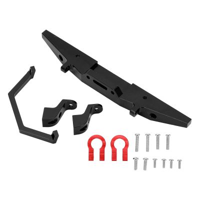 OUKENS RC Car Front Bumper Metal Aluminium Car Defender with Trailer Buckle for MN D90 D91 D96 MN99 MN99S Defender 1/12 RC Car(Black)