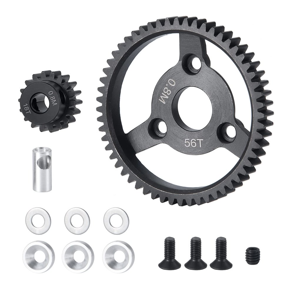 MOHERO Metal Spur Gear 32P 18T 56T Transmission Gears for 1/10 Slash 2wd Rustler Stampede Telluride RC Car