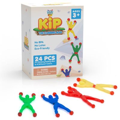 24-Piece Climbing Man Sticky Toy Set - Mini Toys Flexible and Stretchy Wall Tumbler Crawlers for Boys and Girls - Assorted Colors - Perfect Birthday Party Favors Easter Basket Stuffer