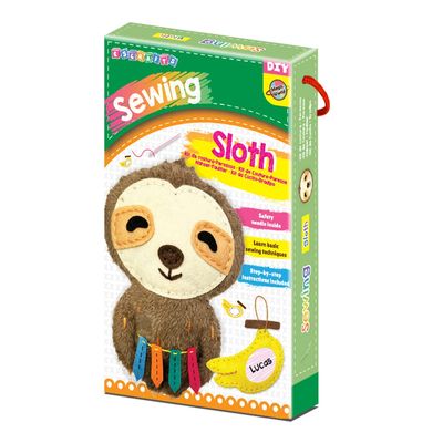 C.S. Kids Magic World DIY Personalised Sewing Kit - SA18 My Sloth |Frist Sewing Arts & Crafts Gifts | Educational Sewing Kit for Kids (Safety Needle & Instruction Included)