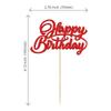 24Pcs Happy Birthday Cupcake Toppers Red Glitter Birthday Cupcake Food Picks for Celebrating Happy Birthday Party Cake Decorations Supplies view 2
