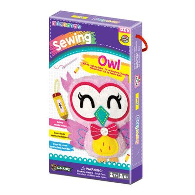 C.S. Kids Magic World DIY Personalised Sewing Kit - SA20 My Owl |Frist Sewing Arts & Crafts Gifts | Educational Sewing Kit for Kids(Safety Needle & Instruction Included)