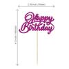 24Pcs Happy Birthday Cupcake Toppers Purple Glitter Birthday Cupcake Food Picks for Celebrating Happy Birthday Party Cake Decorations Supplies view 2