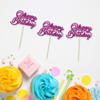 24Pcs Happy Birthday Cupcake Toppers Purple Glitter Birthday Cupcake Food Picks for Celebrating Happy Birthday Party Cake Decorations Supplies view 3