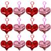 9cm Red & Gold Flip Sequin Plush Heart with Clip - Pack of 12, Party Favor and Decoration view 1