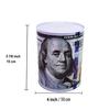 2 Pack of $100 Dollar Bill Piggy Bank 5 7/8" Tall Coin Saving Money Currency Benjamin Franklin Tin Can Banknote Jar view 2