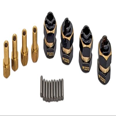 NHX RC Black Brass Wheel Hex Adaptor w/+4 Extensions for Axial SCX24