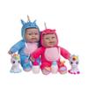 JC Toys Lots to Cuddle Babies 12-inch Small Soft Twin Baby Dolls Unicorn Theme| Washable | Pink and Blue | Includes Play Unicorns, Bottles, Pacifiers| for Children 12 Months + view 1