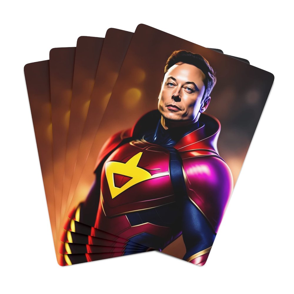 Brian Bula Elon Musk Playing Cards Fun Elon Musk Superhero Poker Cards