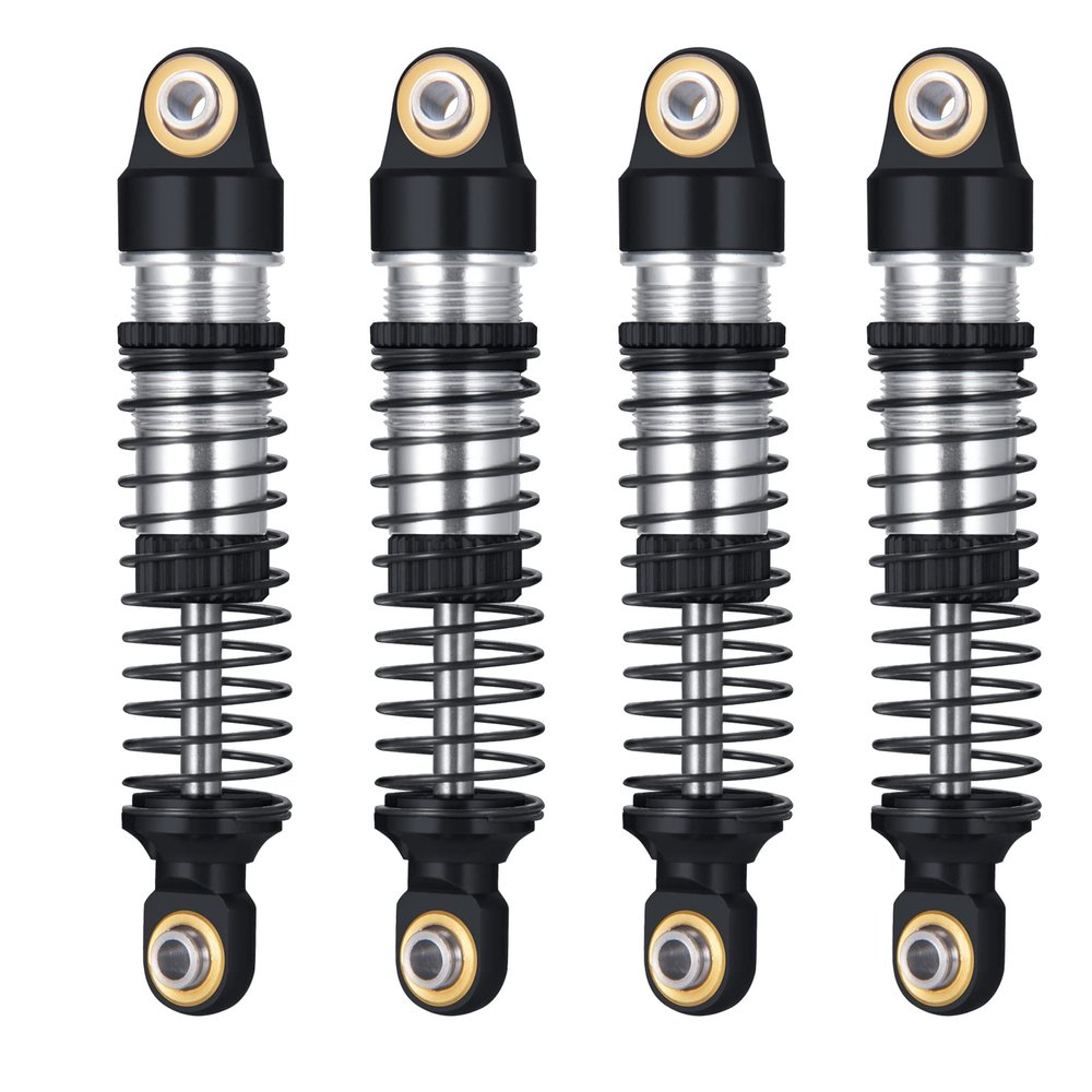 RCLIONS 1/18th RC Shocks Adjustable Absorber Damper for TRX4M 1:18th RC Crawler Car Upgrades (Black)
