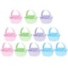 12pcs Easter Basket for Easter Party Egg Hunts Rabbit Egg Handbag Storage Basket with Nails for Adults Kids view 1