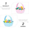 12pcs Easter Basket for Easter Party Egg Hunts Rabbit Egg Handbag Storage Basket with Nails for Adults Kids view 2