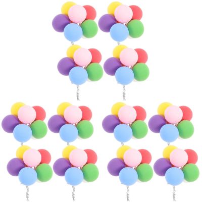 12 pcs Balloon Cake Decorations Balloon Cupcake Toppers Birthday Wedding Festival Colorful Cake Ornaments Parties Celebrations