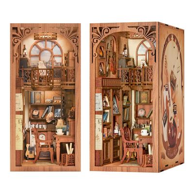 CUTEBEE Book Nook Kit - DIY Miniature House Kit for Adults and Teens, Dollhouse Booknook Tiny House Model Build Bookshelf Decor, Gifts for Family, Friends
