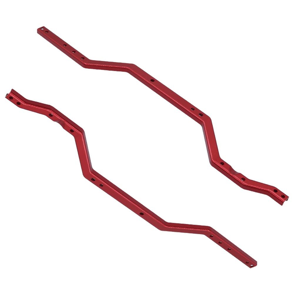 Chassis Frame Rails for Traxxas 1/18 TRX4M Land Rover Defender RC Car, Aluminum Alloy Chassis Frame Guide Rail Beam (Red)