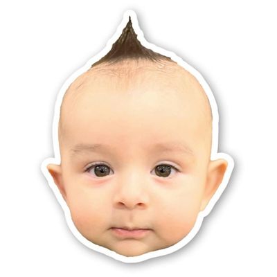 30 Custom Face Stickers - Personalized Picture Stickers for Baby, Wedding, Friends, Pets & Birthdays