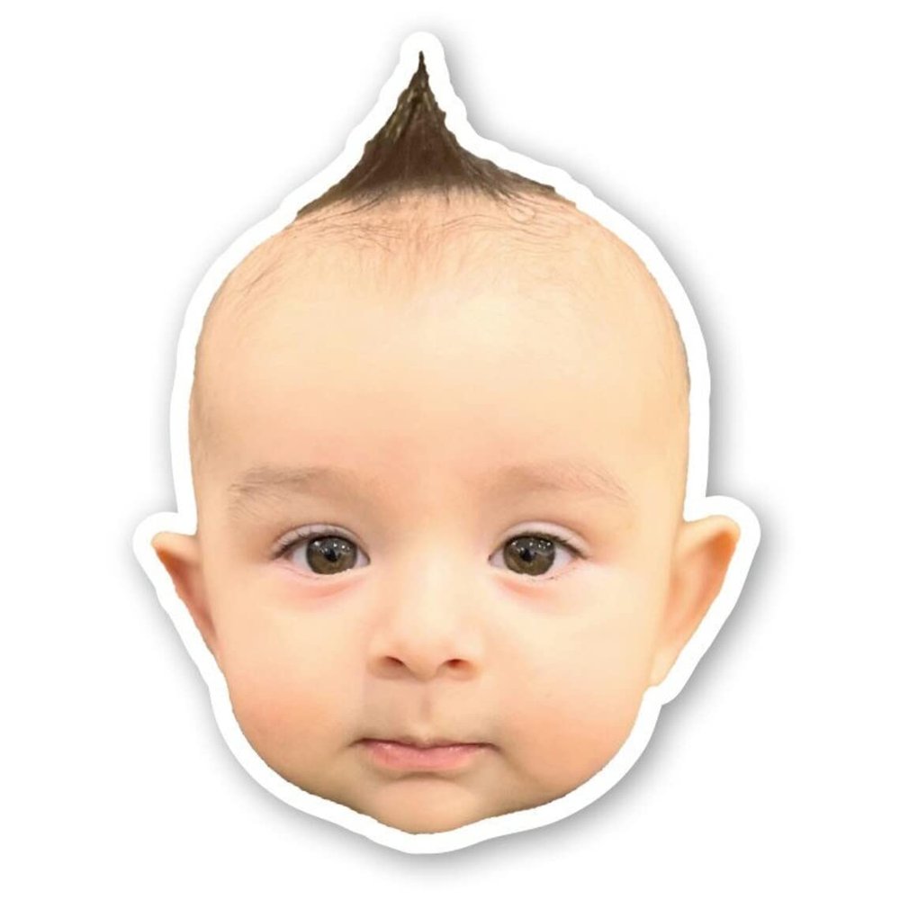 30 Custom Face Stickers - Personalized Picture Stickers for Baby, Wedding, Friends, Pets & Birthdays