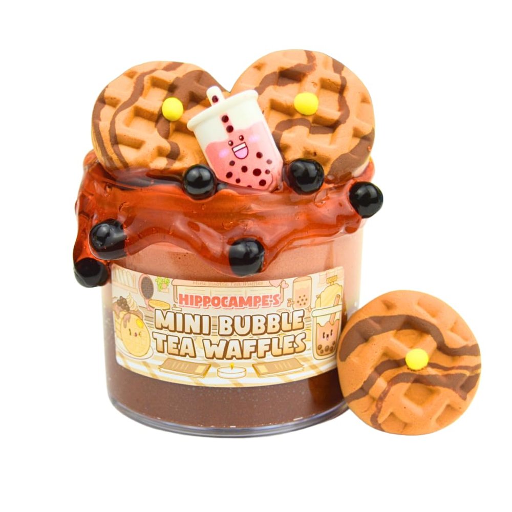 Mini Bubble Tea Waffles Slime (Scented) | Handmade Slime | Hippocampe Slimes (6OZ)