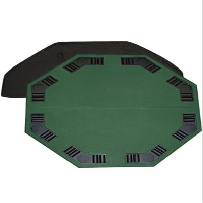 48" Green Octagon Folding Poker and Blackjack Table Top with Carrying Case