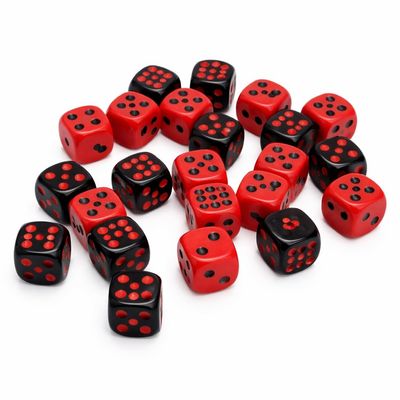 48PCS Dices Set, 6 Sided Black and Red Table Game Dice Set Plastic Polyhedral Dice for Family Party Bars