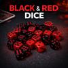 48PCS Dices Set, 6 Sided Black and Red Table Game Dice Set Plastic Polyhedral Dice for Family Party Bars view 2