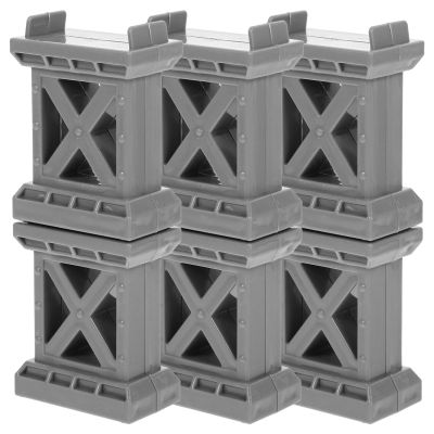 jojofuny 18 Pcs Wooden Train Track Bridge Supports and Risers Set for Stable Model Train Bridge Building Durable Plastic Pier Blocks for Kids Toy Tracks