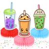 Boba Tea Centerpieces  5 pcs Honeycomb Bubble Tea Decorations for Birthday, Baby Shower, Summer Party and Kawaii Theme Supplies view 1