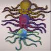3D Printed Octopus - Customizable, Made to Order Articulated Animal Model (X-Large, Dual Color Shiny Blue/Light Green) view 3