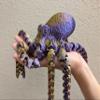 3D Printed Octopus - Customizable, Made to Order Articulated Animal Model (X-Large, Dual Color Shiny Blue/Light Green) view 4