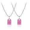 Caiyao Multicolor Heart Peach Puzzle Couple Necklace Bricks Puzzle Assembled Pendant Necklace Love Heart Matching Block for Women Valentines Day Friendship Jewelry Gift (D pink) view 2