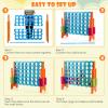 KOTEK Giant 4-in-a-Row, 3.5 Feet Tall Jumbo 4-to-Score Family Fun Game with Quick-Release Sliders & 42 Large Rings, Oversized Connect Plastic Yard Game Outdoor for Kids & Adults (Baby Blue+Orange) view 4