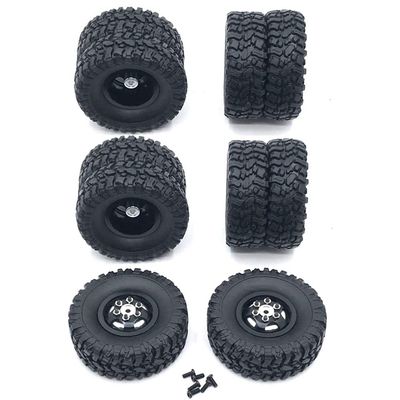 fenlan Double Wheel Metal Wheel Rim with Rubber Tire Tyre for B16 B36 Q60 Q63 Q64 6WD 6X6 RC,Black
