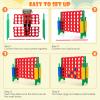 KOTEK Giant 4-in-a-Row Game Set, 3.5 Feet Tall Jumbo 4-to-Score Family Fun Game with Quick-Release Sliders & 42 Large Rings, Oversized Connect Plastic Yard Game Outdoor for Kids & Adults (Green+Red) view 4