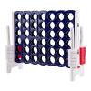 KOTEK Giant 4-in-a-Row Game, 3.5 Feet Tall Jumbo 4-to-Score Family Fun Game with Quick-Release Sliders & 42 Large Rings, Oversized Connect Plastic Yard Game Outdoor for Kids & Adults(Royal Blue+White) view 1