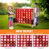 KOTEK Giant 4-in-a-Row Game, 3.5 Feet Tall Jumbo 4-to-Score Family Fun Game with Quick-Release Sliders & 42 Large Rings, Oversized Connect Plastic Yard Game Outdoor for Kids & Adults (Brown+Red) view 2