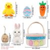 Baby's First Easter Basket Stuffers Playset, 5ct Stuffed Plush Bunny Chick Carrot Egg for Babies Girls Boys Kids Infant Toddler, Personalized Easter Decorations Gifts Party Supplies view 2