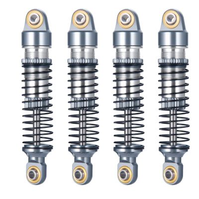 RCHUBAM 4Pcs Aluminum Alloy Shock Absorber Threaded Damper for 1/18 TRX4M Bronco Defender RC Crawler Car (Titanium)