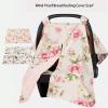 Fafeicy Nursing Cover Breastfeeding Scarf, Baby Car Seat Covers for Girls and Boys by, Nursing Cover Scarf (Rose Printed) view 2
