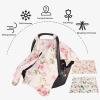 Fafeicy Nursing Cover Breastfeeding Scarf, Baby Car Seat Covers for Girls and Boys by, Nursing Cover Scarf (Rose Printed) view 3