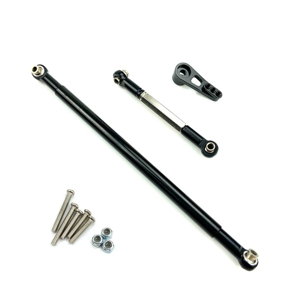 Abbasi for MN86S MN86 MN86KS MN86K MN G500 Upgrade Parts Metal Steering Pull Rod Servo Link Rod 1/12 RC Car Accessories,Black