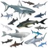 15 Pcs Plastic Shark Toys - Assorted Ocean Animal Figurines, Realistic Bath Toys, Sea Creature Figures, Marine Animals for Kids Birthday Party Favor, Cake Topper, Cognitive Toy view 1