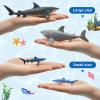15 Pcs Plastic Shark Toys - Assorted Ocean Animal Figurines, Realistic Bath Toys, Sea Creature Figures, Marine Animals for Kids Birthday Party Favor, Cake Topper, Cognitive Toy view 3