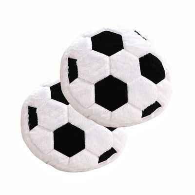 2Pcs Soccer Ball Plush Pillow14" Soft Soccer Stuffed Toys Fluffy Soccer Sports Throw Pillow Durable Football Plush Toys for Home Decor Sofa Cushion Kids Boy Girls Children Sports Toys Gift(Football)