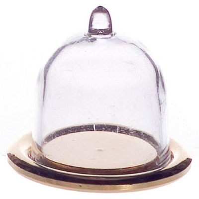 Melody Jane Dolls Houses Dollhouse Cheese or Cake Dome on Gold Tray Dining Kitchen Shop Store Accessory
