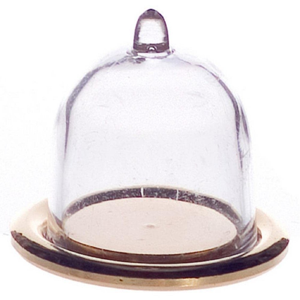 Melody Jane Dolls Houses Dollhouse Cheese or Cake Dome on Gold Tray Dining Kitchen Shop Store Accessory