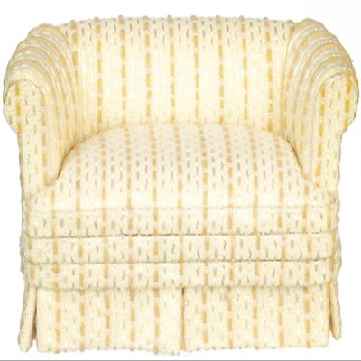 Melody Jane Dolls Houses Dollhouse Cream Sofa Gold Stripes Loveseat Settee JBM Living Room Furniture